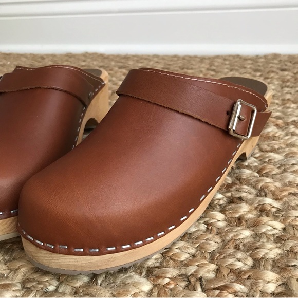 New: MIA Alma Leather and Wood Clog. Made in Sweden. Size 37 - Picture 13 of 16